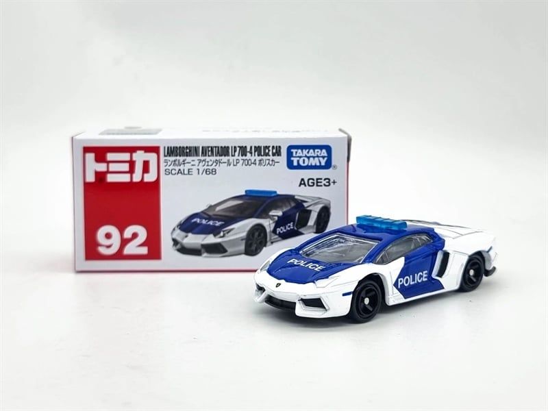  Mô hình xe Tomica Asia 120 No.92 Lamborghini Aventador LP 700-4 Police Car tỉ lệ 1:68 Tomica 993698 
