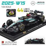  Mô hình xe đua F1 Formula Mercedes Benz Petronas 2024 W15 E Performance hộp mica có figure tỉ lệ 1:24 Bburago 28063 OT24123 