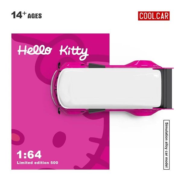  Mô hình xe Volkswagen T1-Deep Pink Hello Kitty tỉ lệ 1:64 Cool Car CC642949 