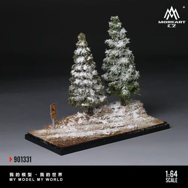  Hộp trưng bày mô phỏng diorama đồi thông tuyết kích thước 18cm x 8.5cm x 8.6cm tỉ lệ 1:64 MoireMO901331 