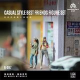  Set mô hình 2 nhân vật nữ Casual Best Friends Doll Set Realistic Resin tỉ lệ 1:64 MoreArt MO223097 