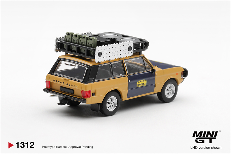 Mô hình xe Range Rover 1981 Camel Trophy Sumatra H.Fischer & W.Bays bản card tỉ lệ 1:64 MiniGT MGT01312 