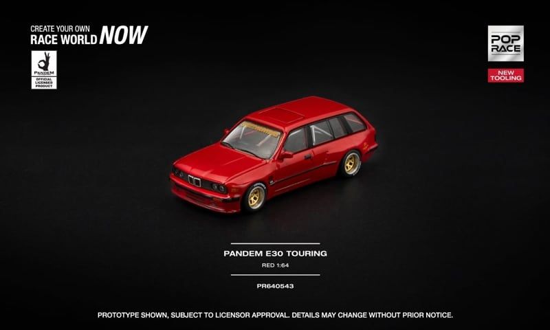  Mô hình xe BMW Pandem E30 Touring - Red tỉ lệ 1:64 Pop Race PR640543 