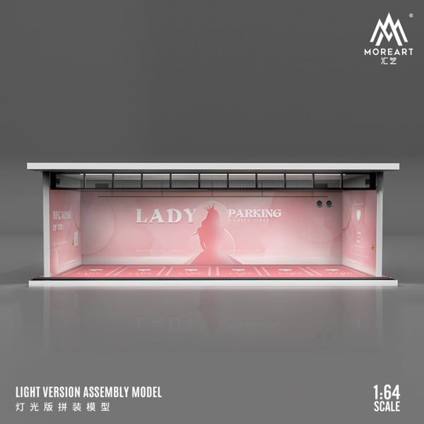  Hộp trưng bày mô phỏng diroram showroom Goddess Bapyrene powder parking space sceneLight version assembly scene tỉ lệ 1:64 Moreart MO914017 