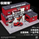  Hộp trưng bày mô phỏng FIRE TRUCK CONTAINER REPAIR GARAGE kích thước 29.5x19.7x11.8cm tỉ lệ 1:64 Shou Cang OT64827 