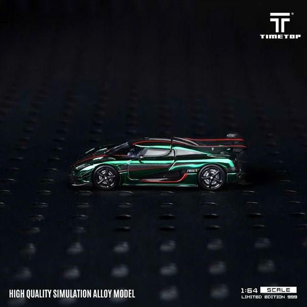  Mô hình xe ô tô Koenigsegg One:1 Metallic Green mở được nắp máy tỉ lệ 1:64 Timetop TT644817 