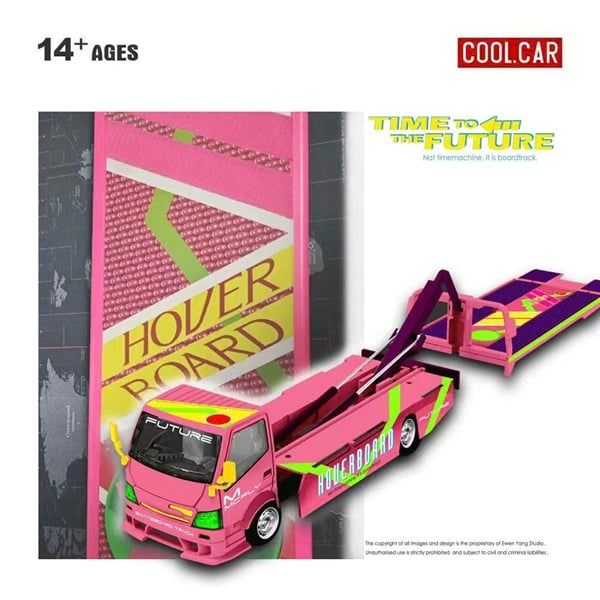  Mô hình xe tải cứu hộ Hino H300 Trailer Back to the Future Paint Scheme tỉ lệ 1:64 CoolcarCC647227 