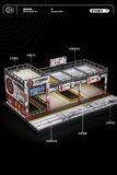  Hộp trưng bày mô phỏng diorama garage - xưởng để xe có đèn kích thước 29.5x19.7x11.8cm tỉ lệ 1:64 Shou Cang JiSCJ82065 
