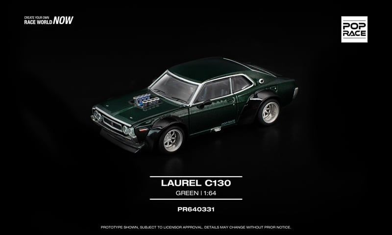  Mô hình xe Laurel C130 Green tỉ lệ 1:64 Poprace PR640331 