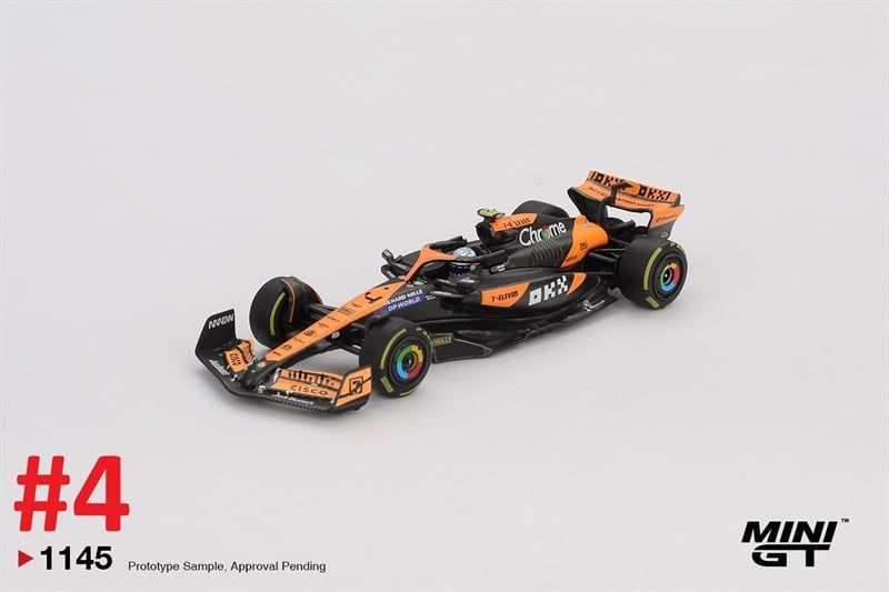  Mô hình xe McLaren MCL38 #4 Lando Norris 2024 F1 2024 Hungarian GP 2nd Place tỉ lệ 1:64 MiniGT MGT01145 