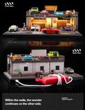  Hộp trưng bày mô phỏng Double-Layer Parking Workshop tỉ lệ 1:64 Shou Cang Jia SCJ-82142 