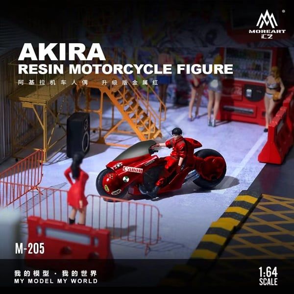 Mô hình nhân vật figure và xe Akira Metal Red Motorcycle Figure Resin tỉ lệ 1:64 MoreArt MBox MO222205 