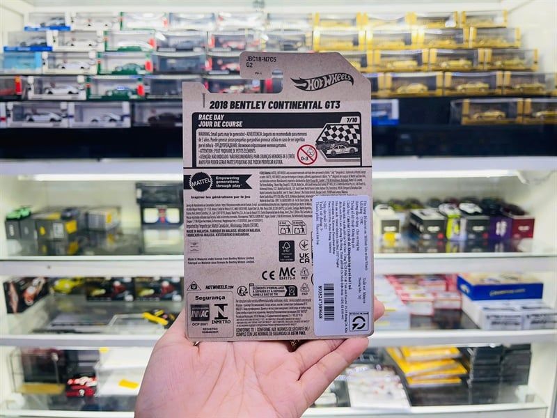  Mô hình xe 2018 Bentley Continental GT3 Gold Hotwheels kim loại có bản quyền chính hãng tỉ lệ 1:64 C4982-BE 