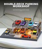  Hộp trưng bày mô phỏng Double-Layer Parking Workshop tỉ lệ 1:64 Shou Cang Jia SCJ-82142 