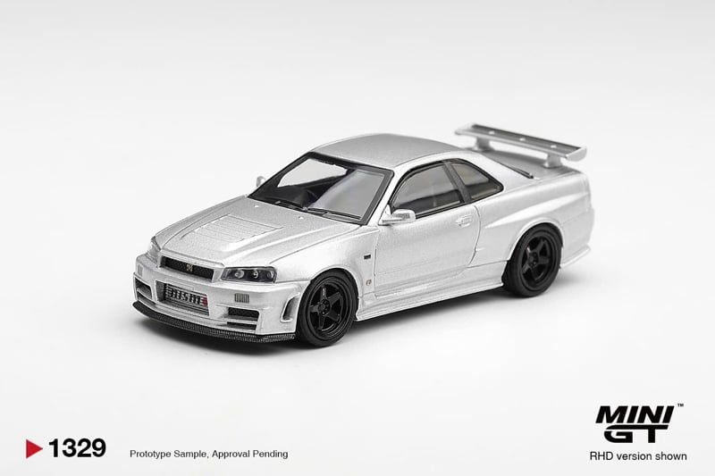  Mô hình xe Nissan NISMO R34GT-R Z-tune Z-Tune Silver bản card tỉ lệ 1:64 MiniGT MGT01329 