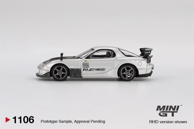  Mô hình xe Mazda RX-7 RE-Amemiya Silver Metallic bản card tỉ lệ 1:64 MiniGT MGT01106 HAVE CHASE 
