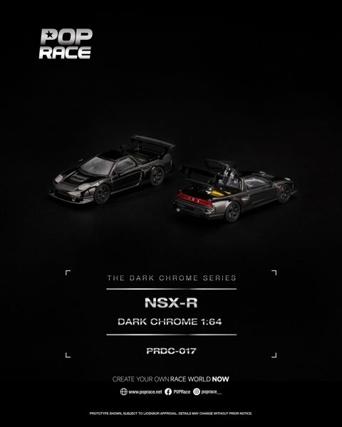  Mô hình xe NSX-R Dark Chrome tỉ lệ 1:64 Pop Race PRDC017 