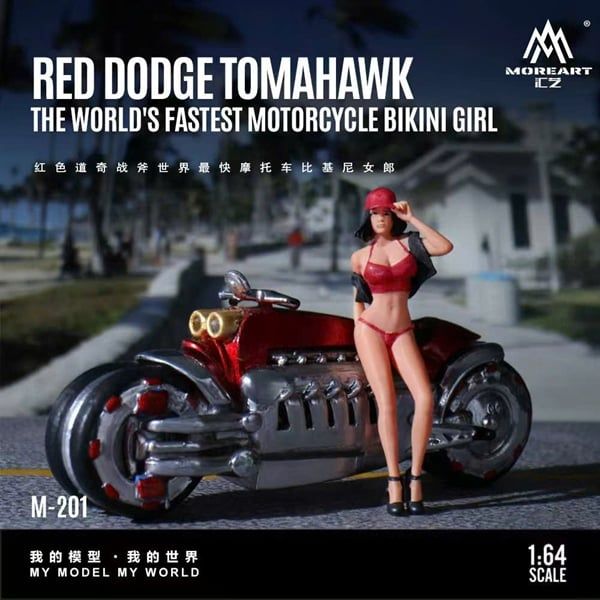  Mô hình nhân vật và xe Dodge Tomahawk World's Fastest Motorcycle red bikini tỉ lệ 1:64 MoreArt MO222201 