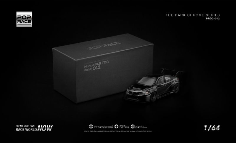 Mô hình xe Honda Civic TYPE-R (FL5) TCR - DARK CHROME tỉ lệ 1:64 Pop Race PRDC012 