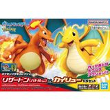  Set mô hình figure lắp ráp Pokemon plamo collection 43 charizard battlever. & dragonite Bandai 4573102602701 