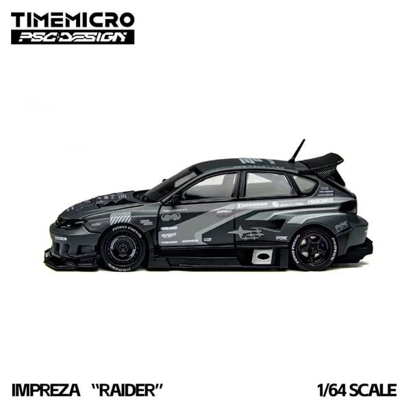  Mô hình xe Subaru Impreza “Raid” Gray Decal Paint Scheme tỉ lệ 1:64 TimeMicro × PSC DESIGN TM648301 