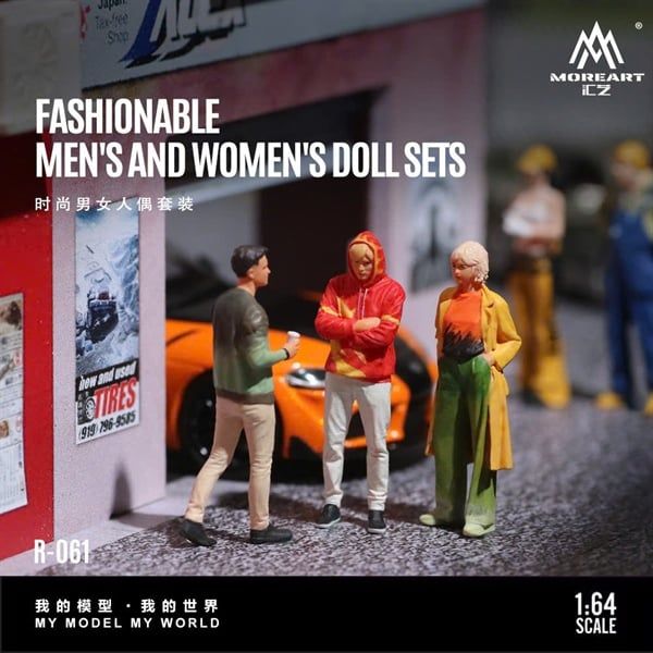  Mô hình nhân vật set nam nữ thời trang Fashion Men's and Women's Doll Set tỉ lệ 1:64 MoreArt MO223061 
