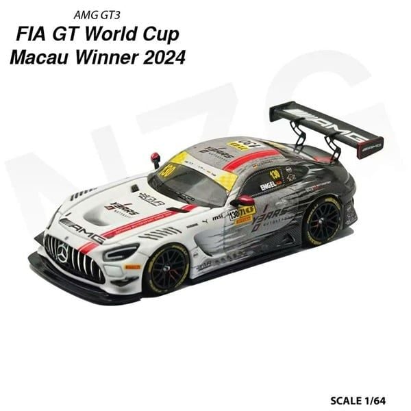  Mô hình xe Mercedes AMG GT3 2024 FIFA World Cup Macau Winner - Maro Engel 130# tỉ lệ 1:64 Kilo Works KW x NZG OT64717 