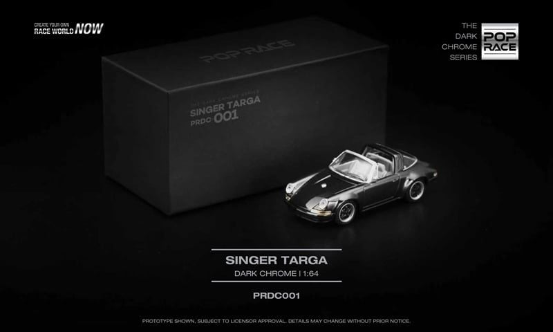 Mô hình xe ô tô Porsche Tagar singer dark chrome series mở được capo tỉ lệ 1:64 Poprace PRDC001 