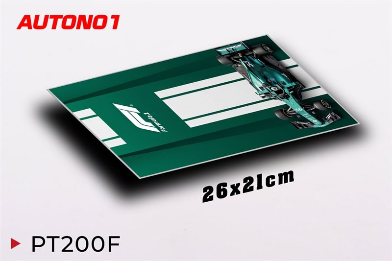  Phụ kiện Thảm lót chống trượt chủ đề siêu xe đua F1 Aston Martin kích thước 26x21cm Autono1 PT200F 
