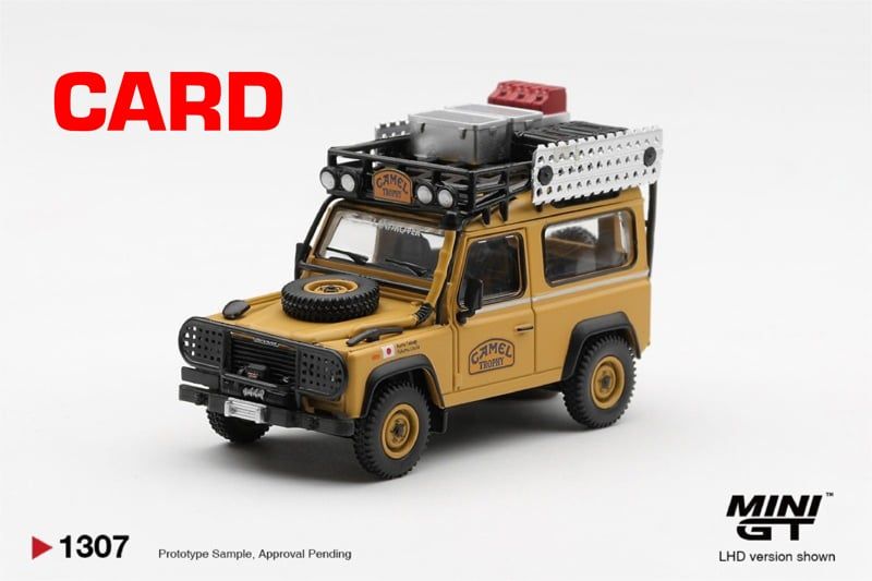  Mô hình xe Land Rover Defender 90 1985 Camel Trophy Borneo Team Japan bản card tỉ lệ 1:64 MiniGT MGT01307 