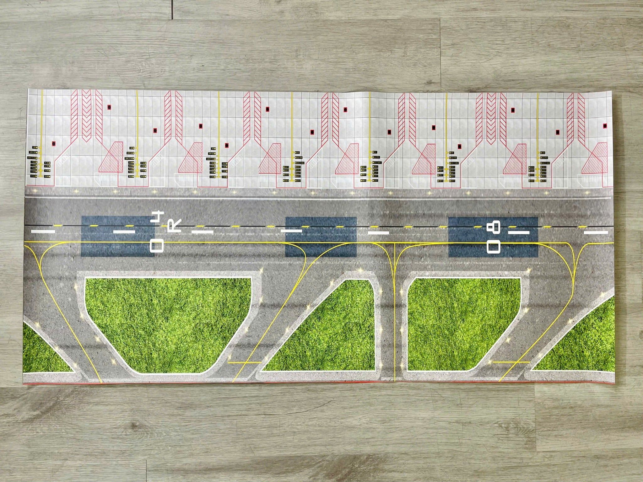  Phụ kiện trưng bày đường băng, bãi đáp chất liệu in pp cán mờ chống nước bụi bẩn kt 120x60cm cho máy bay mô hình nhiều tỉ lệ DR014 