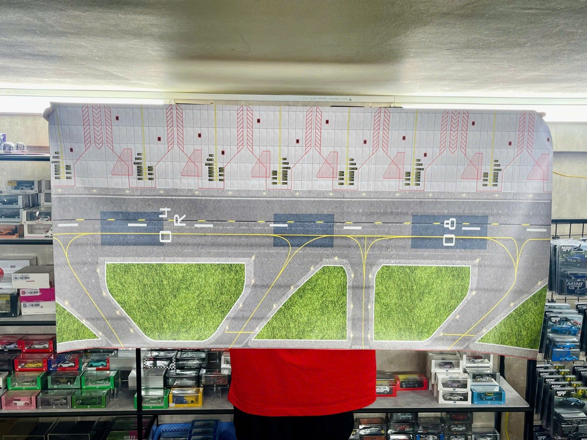  Phụ kiện trưng bày đường băng, bãi đáp chất liệu in pp cán mờ chống nước bụi bẩn kt 120x60cm cho máy bay mô hình nhiều tỉ lệ DR014 