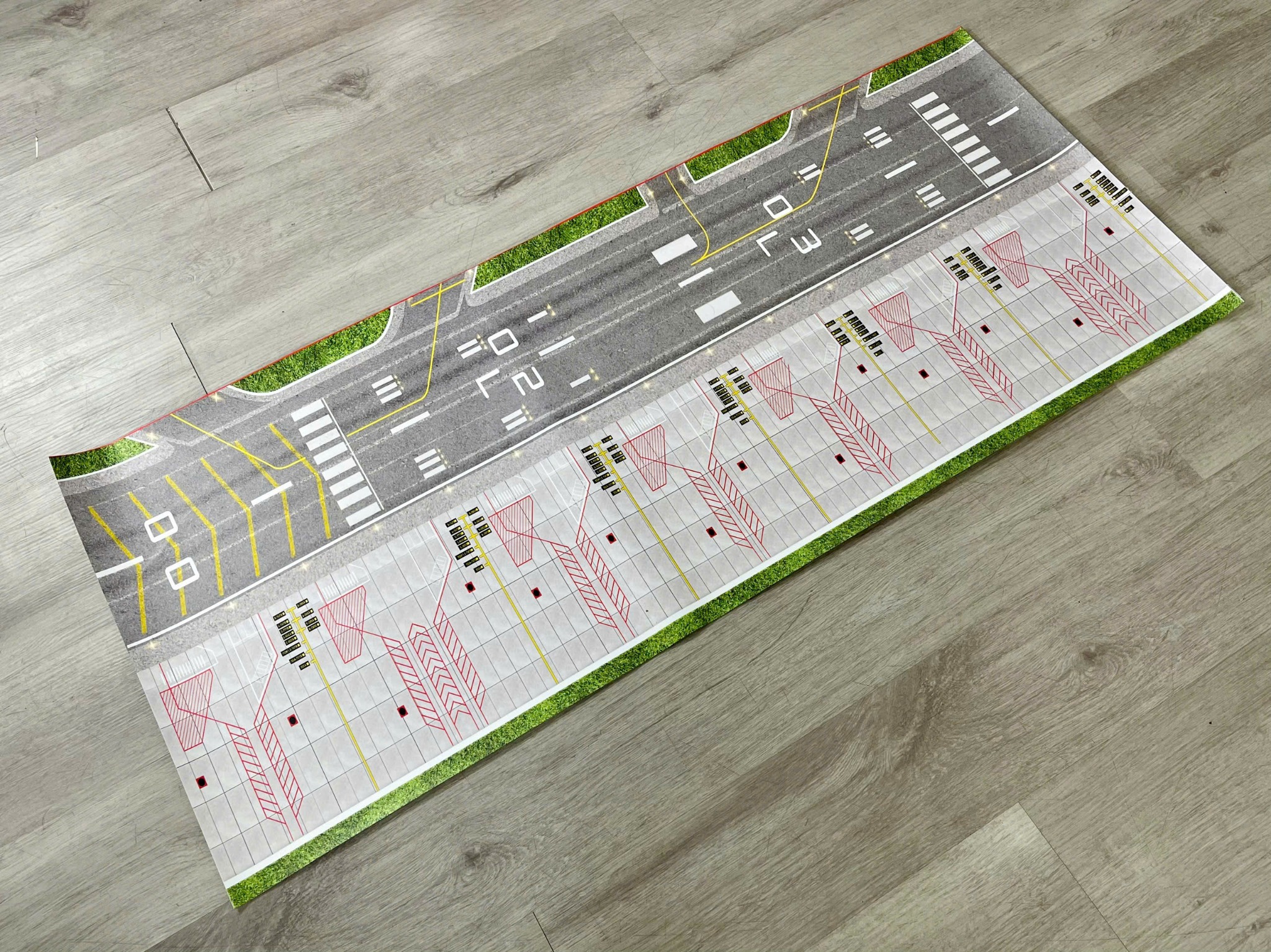  Phụ kiện trưng bày đường băng, bãi đáp chất liệu in pp cán mờ chống nước bụi bẩn kt 120x50cm cho máy bay mô hình nhiều tỉ lệ DR014 