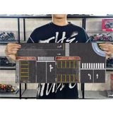  Diorama mô phỏng mặt đường - bãi đỗ xe - pit race in PP cán mờ chống nước bụi bẩn kích cỡ 90x40cm tỉ lệ 1:64 Autono1 DR602 