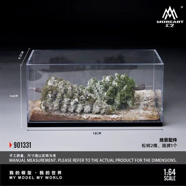  Hộp trưng bày mô phỏng diorama đồi thông tuyết kích thước 18cm x 8.5cm x 8.6cm tỉ lệ 1:64 MoireMO901331 