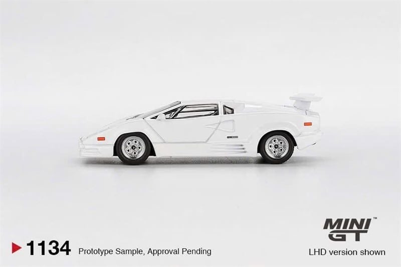  Mô hình xe Lamborghini Countach 25th Anniversary White tỉ lệ 1:64 MiniGT MGT01134 