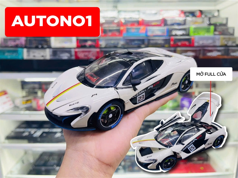  Mô hình xe Mclaren P1 Racing full open full kính đánh lái được tỉ lệ 1:24 Chezhi CZ241412 