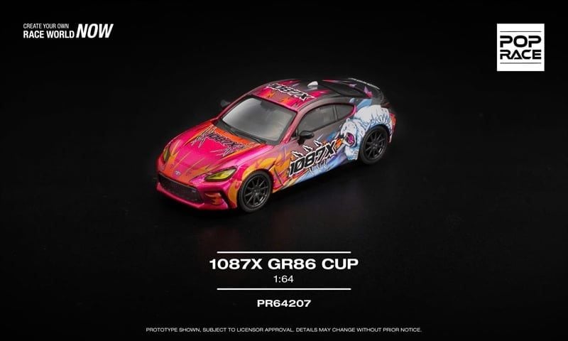  [Hàng Loose] Mô hình xe ô tô Toyota 1087X GR86 Cup tỉ lệ 1:64 Poprace PR640207 