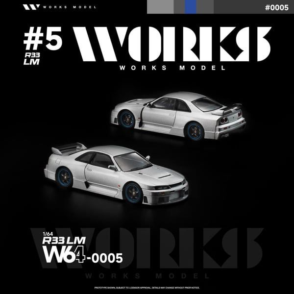  Mô hình xe Nissan GTR R33 LM tỉ lệ 1:64 Works model W640005 
