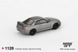  Mô hình xe NISSAN Skyline GT-R Dark Metal Gray (NISMO BCNR33 CRS Version) tỉ lệ 1:64 bản card MiniGT MGT01128 NO CHASE CAR 