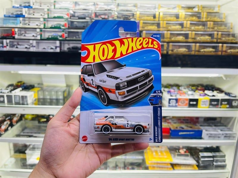  Mô hình xe Audi Sport Quattro '84 Treasure Hunt Hotwheels kim loại có bản quyền chính hãng tỉ lệ 1:64 C4982-TH 