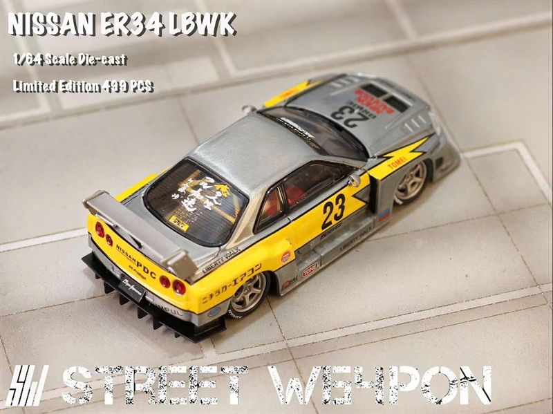  Mô hình xe Nissan ER34 LBWK alloy car model tỉ lệ 1:64 Street Weapon OT64486 