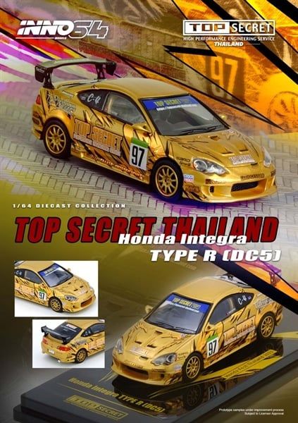  Mô hình xe HONDA INTEGRA Type R (DC5) TOP SECRET Thailand Honda Fest Thailand 2025 tỉ lệ 1:64 Inno64 IN64-DC5TST-HFTH25 