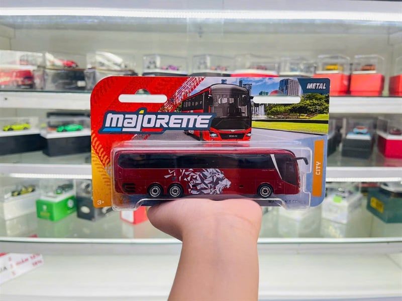  Mô hình xe buýt bus Man lion's city red card tỉ lệ 1:64 Majorette 8503002002 
