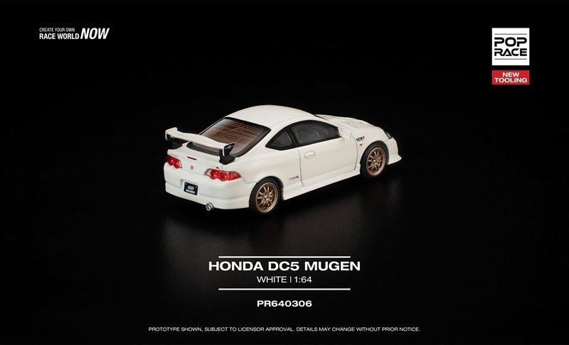  Mô hình xe Honda DC5 Mugen White New Tooling tỉ lệ 1:64 PopRace PR640306 
