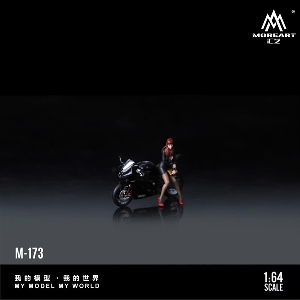  Mô hình nhân vật set xe và figure Yamaha R6 Black Pretty Girl Motorcycle Doll tỉ lệ 1:64 MoreArt MO222173 