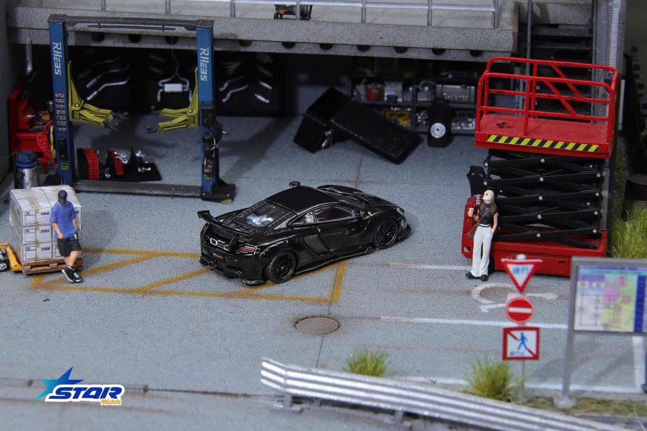  Mô hình xe Mclaren 650S LB works Liberty walk black hộp mica tỉ lệ 1:64 Star model OT644502 