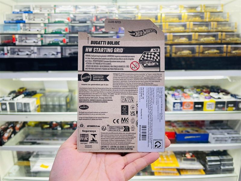  Mô hình xe Bugatti Bolide blue Hotwheels kim loại có bản quyền chính hãng tỉ lệ 1:64 C4982-BU 