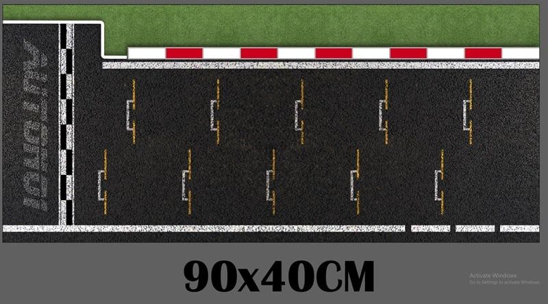  Phụ kiện thảm sa bàn chống trượt mô phỏng diorama pit race trường đua xe F1 kích cỡ 90x40cm tỉ lệ 1:64 Autono1 PT008 