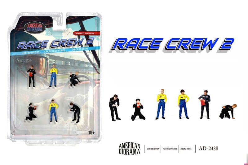  Set mô hình nhân vật figure Race Crew 2 tỉ lệ 1:64 American Diorama AD-2438 